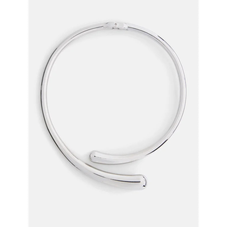 Scoop Wrap Choker Necklace, Silver-Tone | Walmart (US)