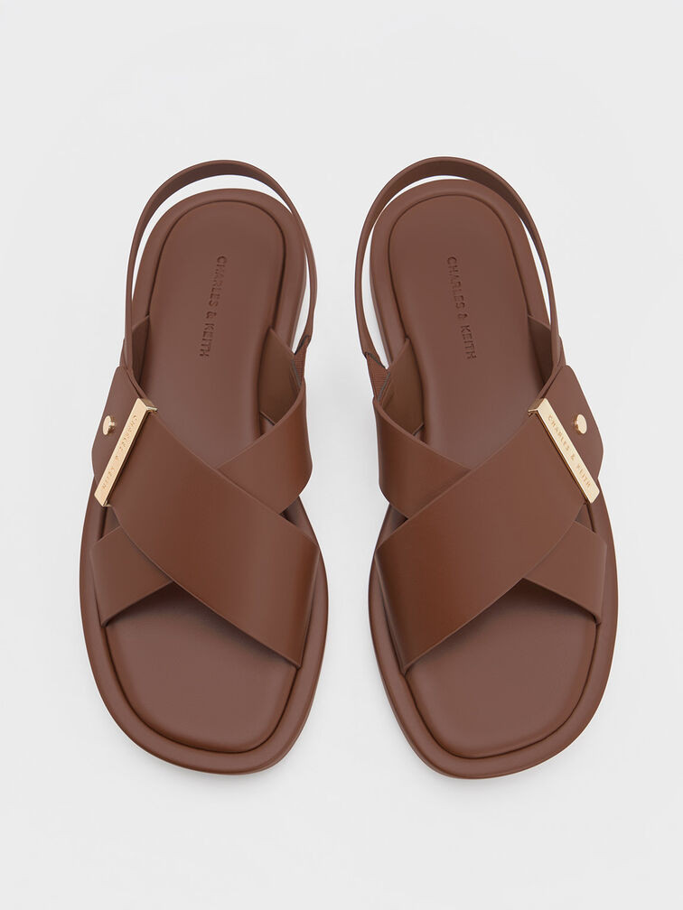 Black Crossover-Strap Slingback Sandals | CHARLES & KEITH | Charles & Keith EU
