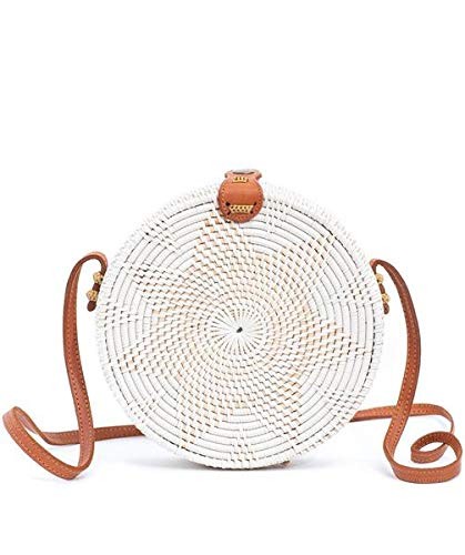 Rattan Bags for Women - Handmade Wicker Woven Purse Handbag Circle Boho Bag Bali | Amazon (US)