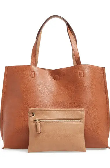 Reversible Faux Leather Tote & Wristlet | Nordstrom