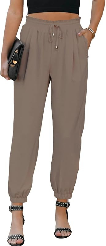 Dokotoo Women's 2023 Soft Casual Loose Drawstring Elastic High Waisted Joggers Pants with Pockets | Amazon (US)