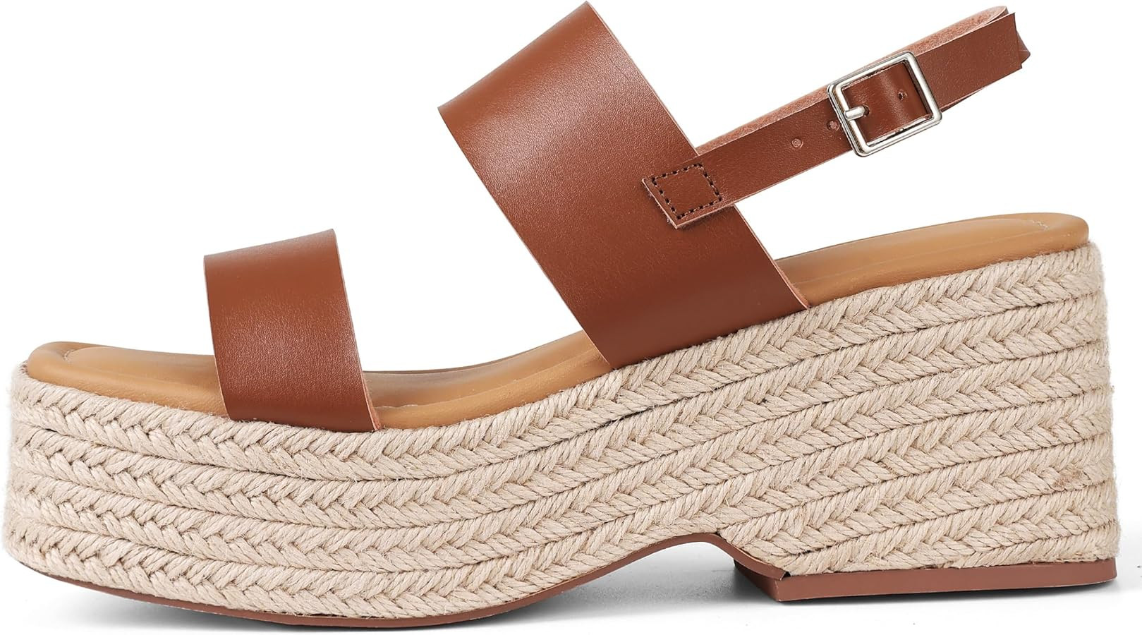 Platform Sandals Women Open Toe Ankle Strap Summer Wedge Espadrille Sandals Cute Beach Straw Raff... | Amazon (US)