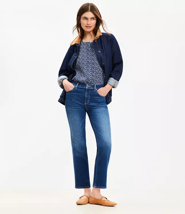Mid Rise Slim Jeans in Original Medium Stone Wash | LOFT