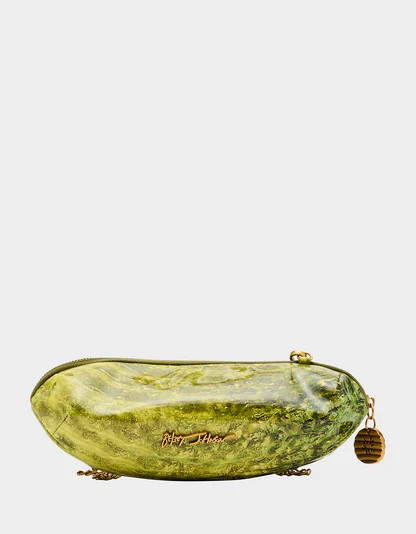 A BIG DILL GREEN Women's Kitsch Food Dill Pickle Crossbody Handbag | Betsey Johnson