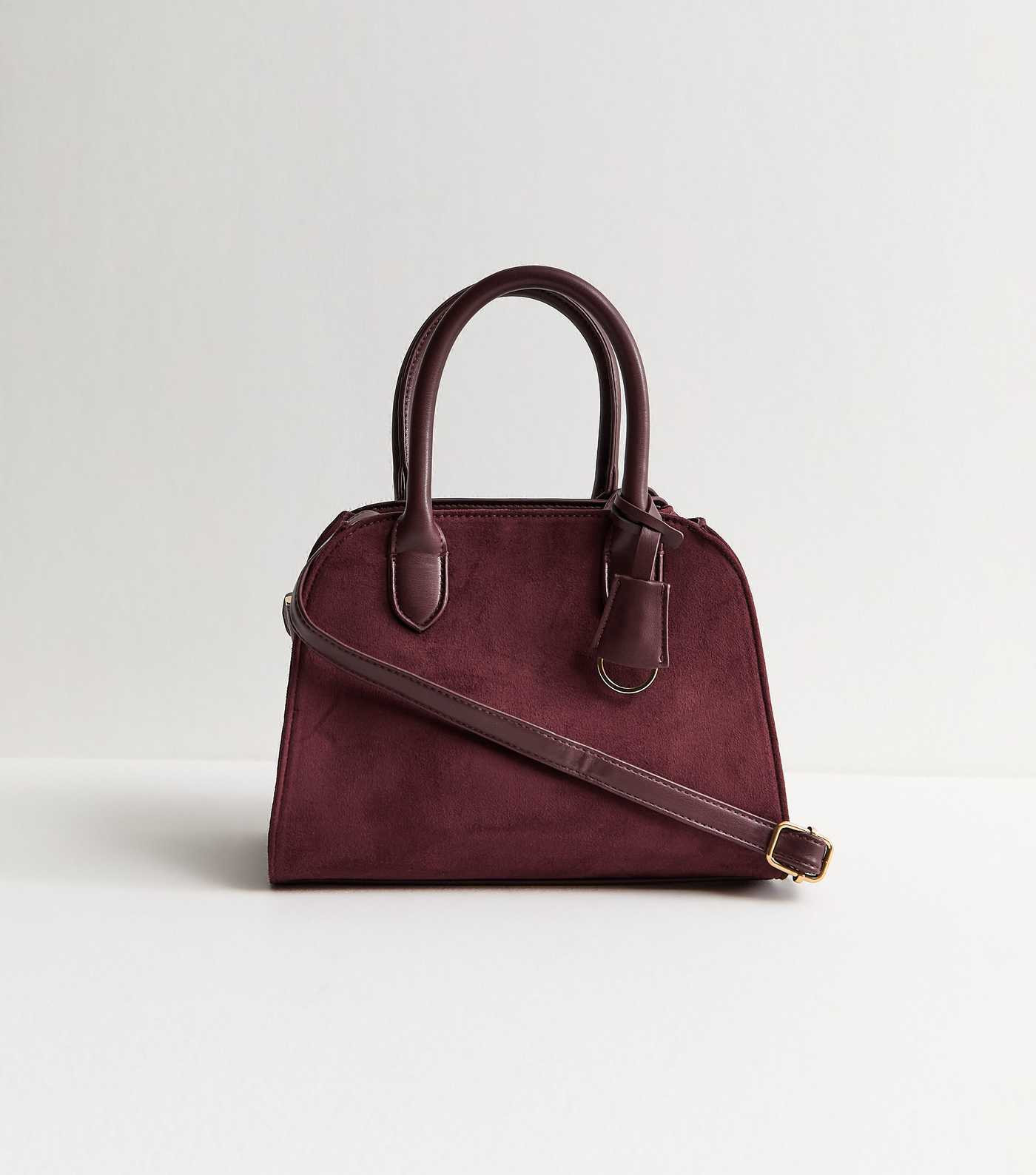 Burgundy Faux Suede Small Shopper Bag | New Look | New Look (UK)