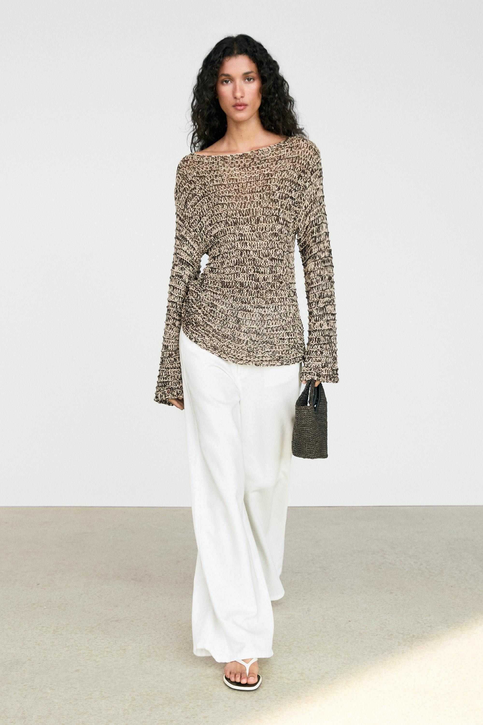 Marled knit sweater | Massimo Dutti UK