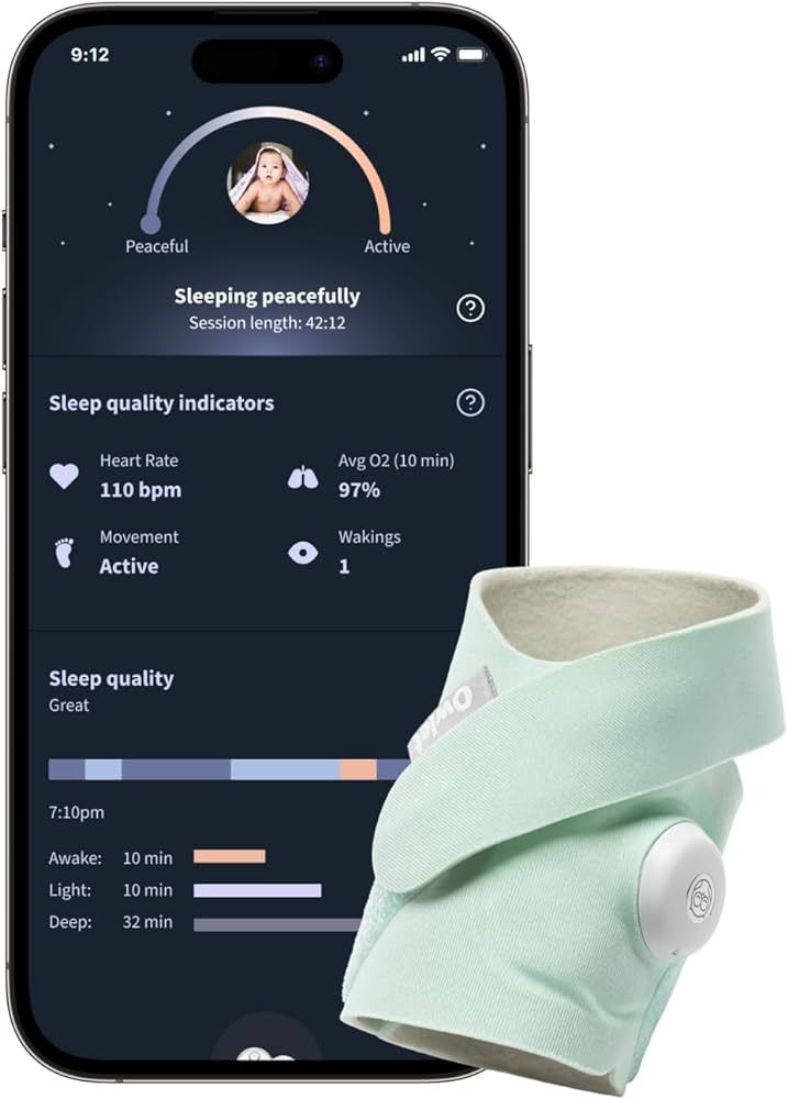 Owlet Dream Sock® - FDA-Cleared Smart Baby Monitor - Track Live Pulse (Heart) Rate and Oxygen in... | Amazon (US)