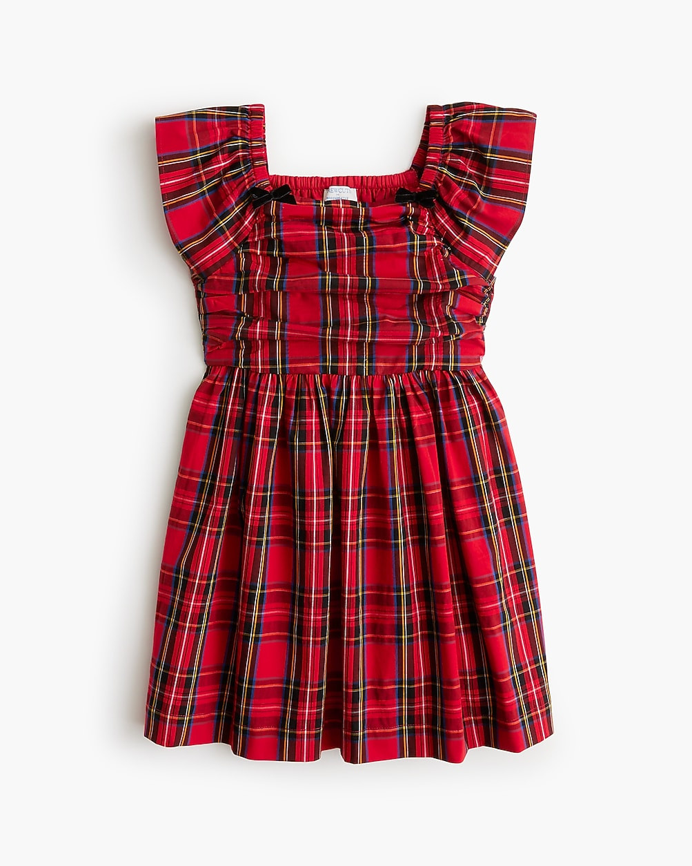 Girls' tartan ruched-bodice dress | J.Crew Factory
