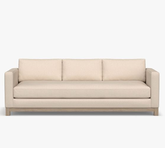 Jake Upholstered Sofa with Wood Base | Pottery Barn (US)