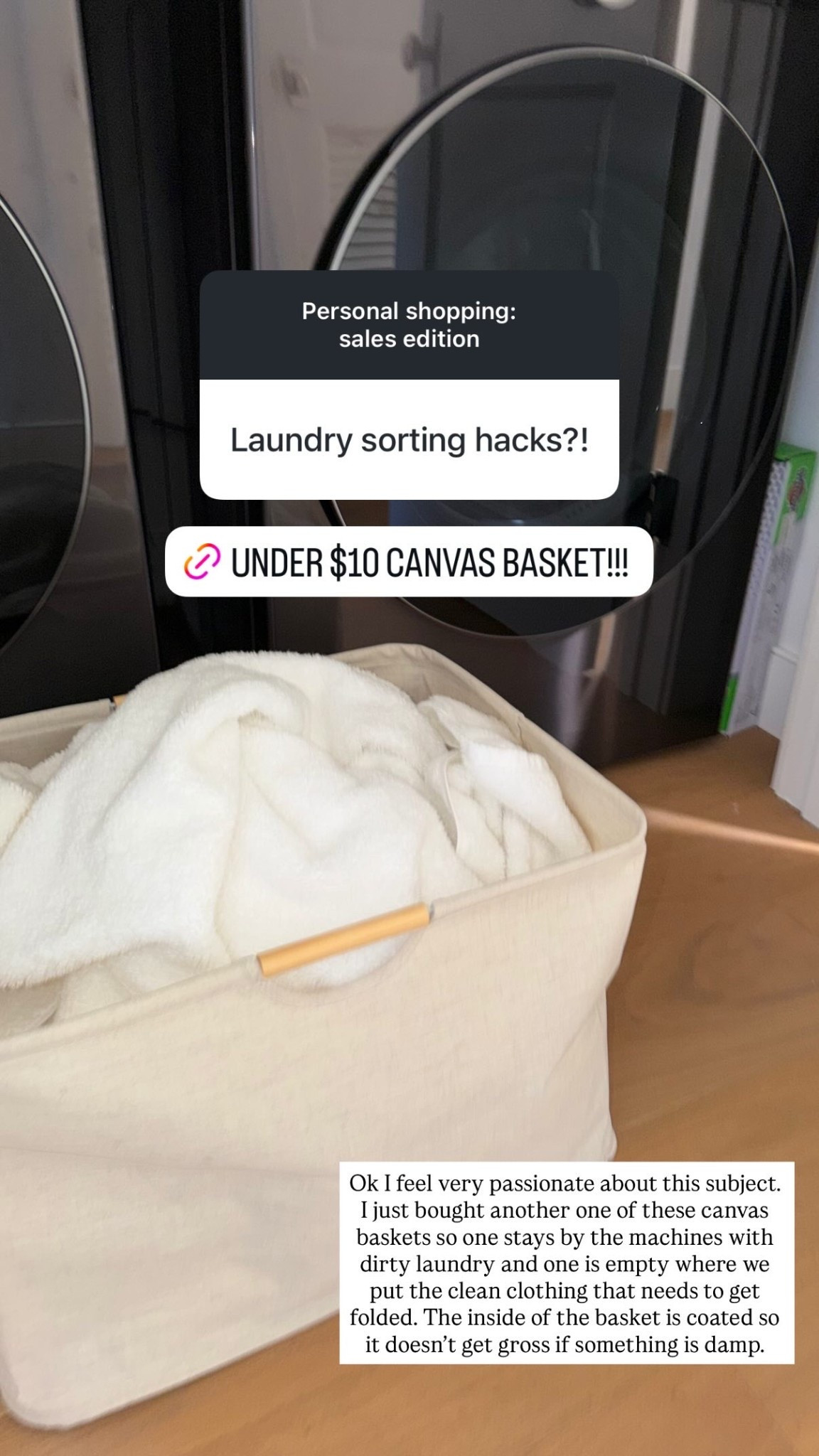 $10 canvas bucket on sale for $8.80! Ok I feel very passionate about this subject. I just bought another one of these canvas baskets so one stays by the machines with dirty laundry and one is empty where we put the clean clothing that needs to get folded. The inside of the basket is coated so it doesn’t get gross if something is damp.

#LTKSeasonal #LTKSaleAlert #LTKHome