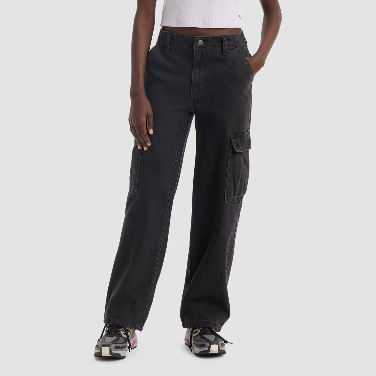 Levi's® Women's Mid-Rise 94's Baggy Straight Leg Cargo Jeans - Open Mind Cargo | Target