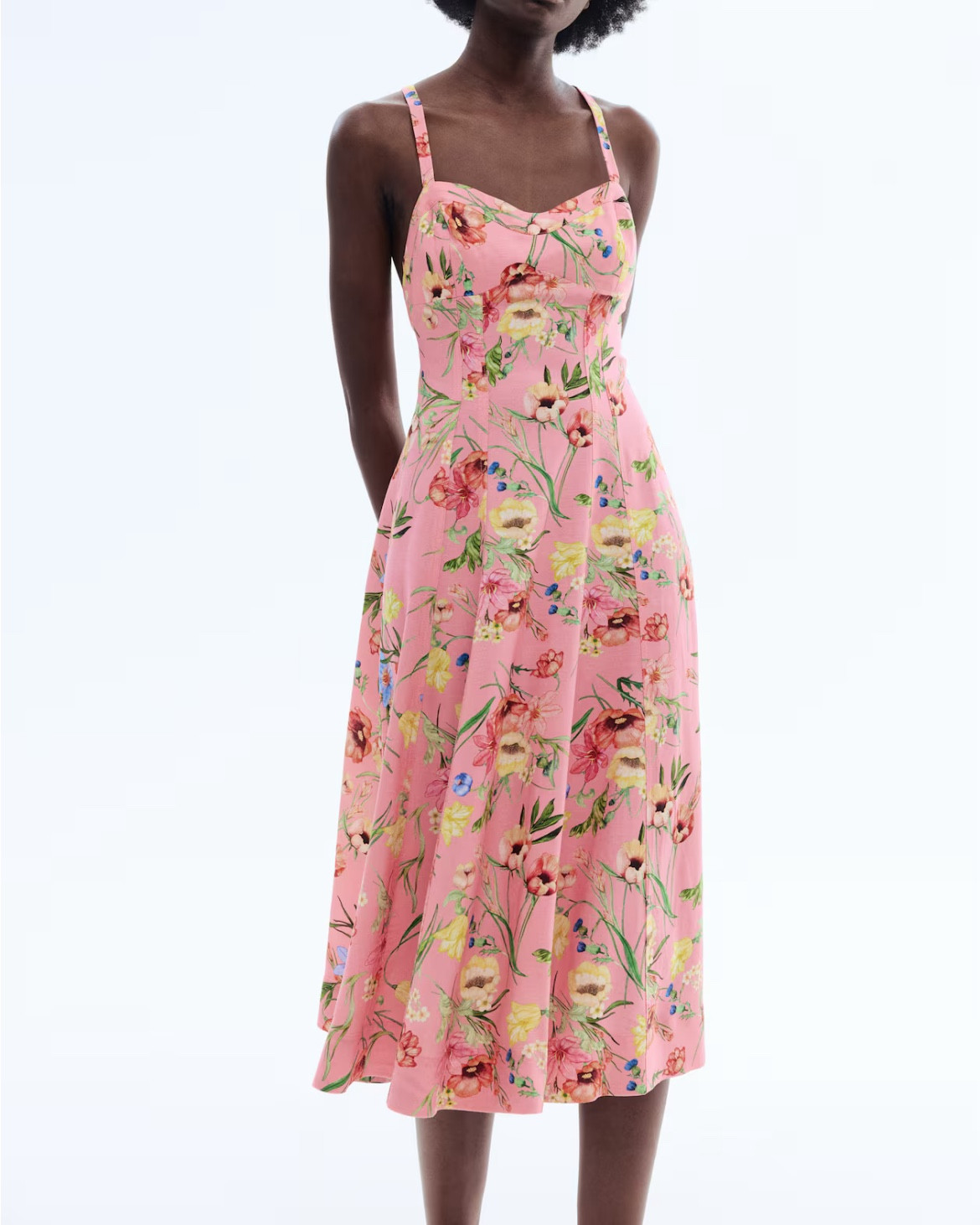 Pink floral midi dress 

#LTKSeasonal