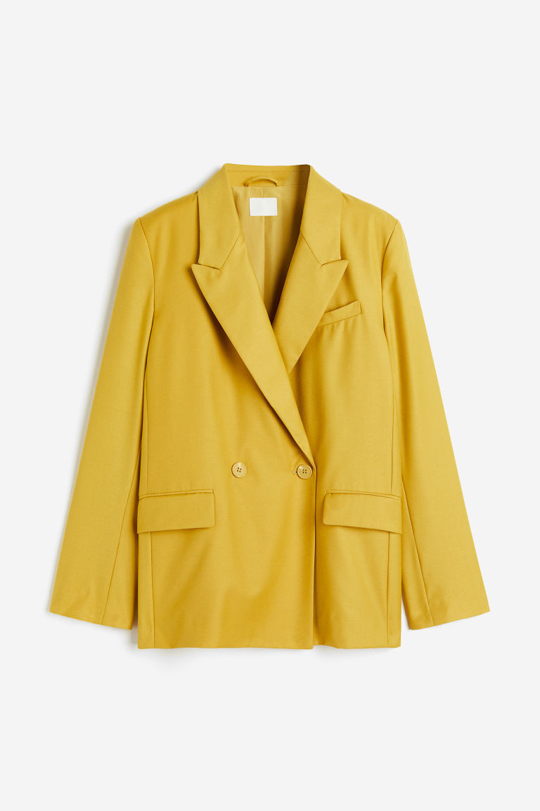 H & M - Double-breasted Jacket - Yellow | H&M (US + CA)