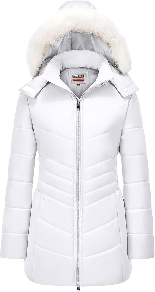 WULFUL Women's Winter Coats Long Warm Thicken Puffer Jackets Outwear With Removable Fur Hood | Amazon (US)