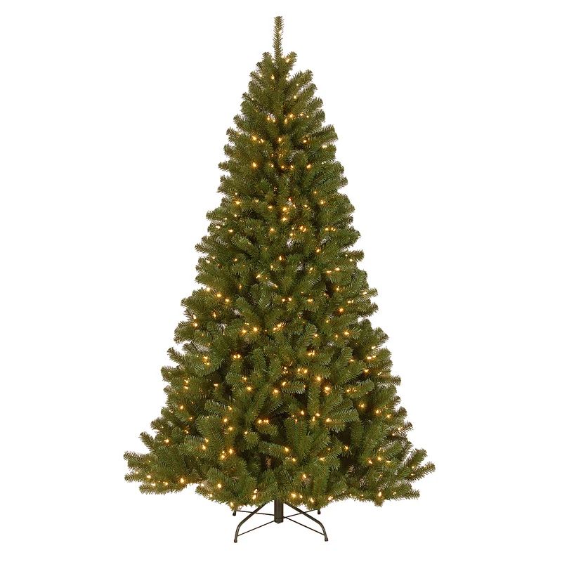 Pre-Lit 7.5' Green Spruce Christmas Tree with 550 Clear/White Lights | Wayfair North America