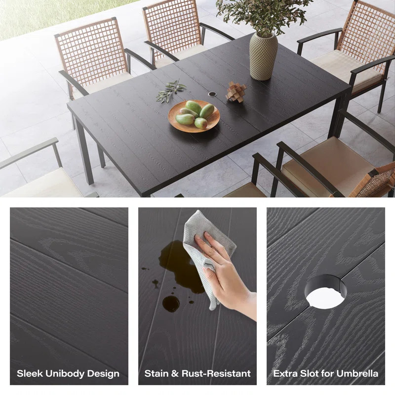 Red Barrel Studio 6 - Person Rectangular Outdoor Swivel Dining Set with Cushions | Wayfair North America