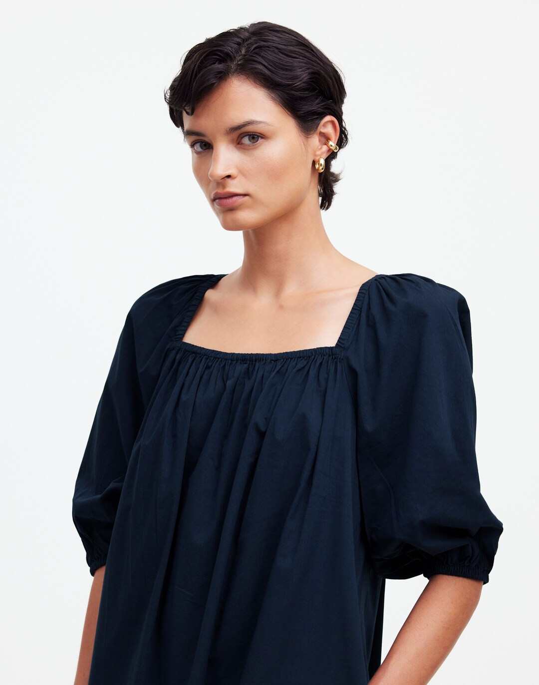 Square-Neck Puff-Sleeve Mini Dress | Madewell