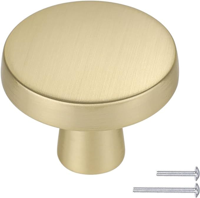 10Pack Brushed Gold Drawer Knobs Brass Cabinet Knobs, Goldenwarm Gold Dresser Knobs Brushed Brass... | Amazon (US)