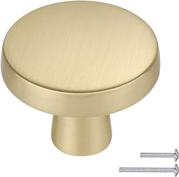 10Pack Brushed Gold Drawer Knobs Brass Cabinet Knobs, Goldenwarm Gold Dresser Knobs Brushed Brass... | Amazon (US)