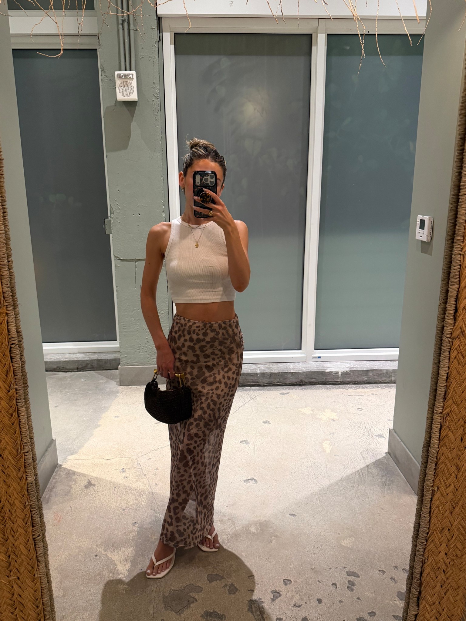 Dinner outfit in Miami 🤍🌴✨ 
+ tank top: xs 
+ leopard skirt: xs 
+ heels: true to size 

Petite style
Beach outfit 
Spring break outfit 
Date night outfit 
Leopard skirt 
Leopard maxi skirt 
Amazon fashion 
Look for less 
Neutral outfit 

vacation outfits beach 
Resort wear 2026 

#LTKPetite #LTKTravel #LTKootd