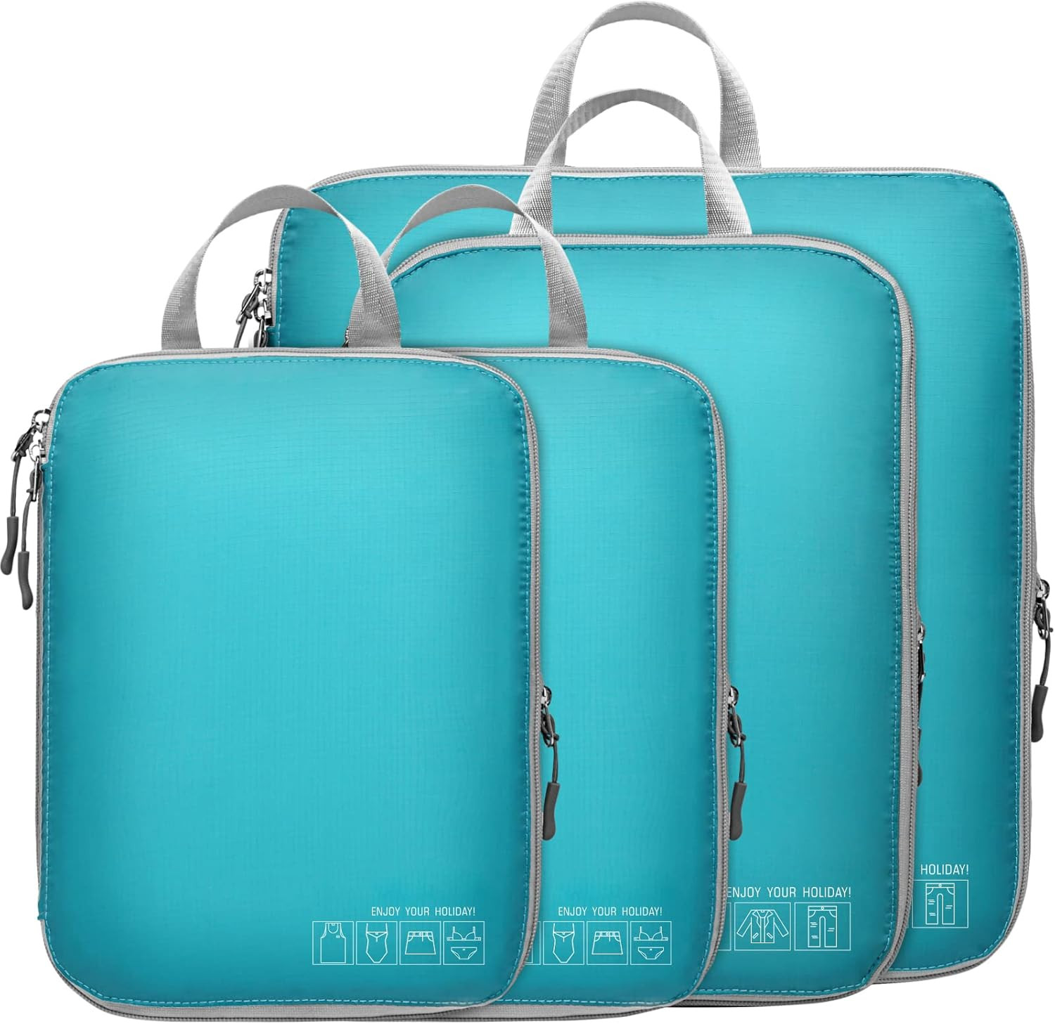 Compression Packing Cubes for Travel, Cambond Luggage Organizers Compression Cubes for Suitcases | Amazon (US)