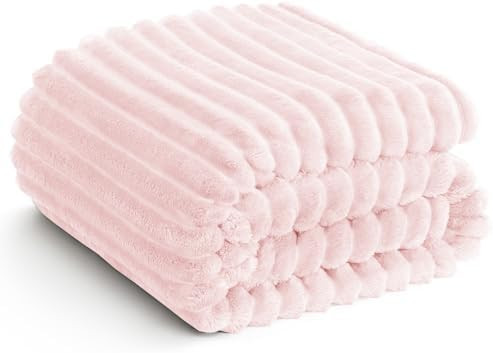 HIMEET Pink Throw Blanket for Couch - 300GSM Soft Cozy Blankets, Cute Small Lightweight Fleece Th... | Amazon (US)