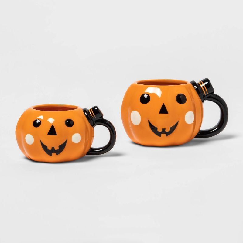 2pk Stoneware Figural Pumpkin and Mini Pumpkin Mugs - Hyde & EEK! Boutique™ | Target