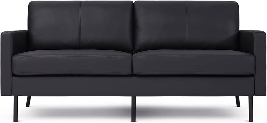 70" Top-Grain Leather Sofa, 2-Seat Upholstered Loveseat Sofa Modern Couch, Luxury Classic for Liv... | Amazon (US)