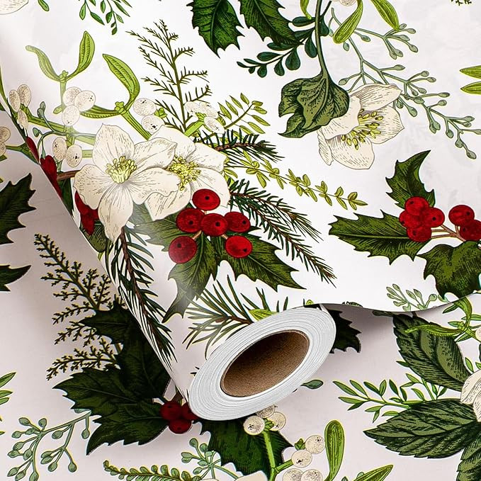 Merture Christmas Wrapping Paper Roll - Mini Roll - 17 In X 32.8 Ft (46.5 sq.ft.ttl.) Elegant Gif... | Amazon (US)