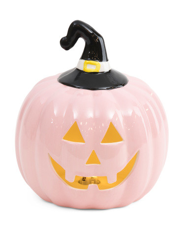 Led Ceramic Jack O Lantern With Witch Hat | TJ Maxx