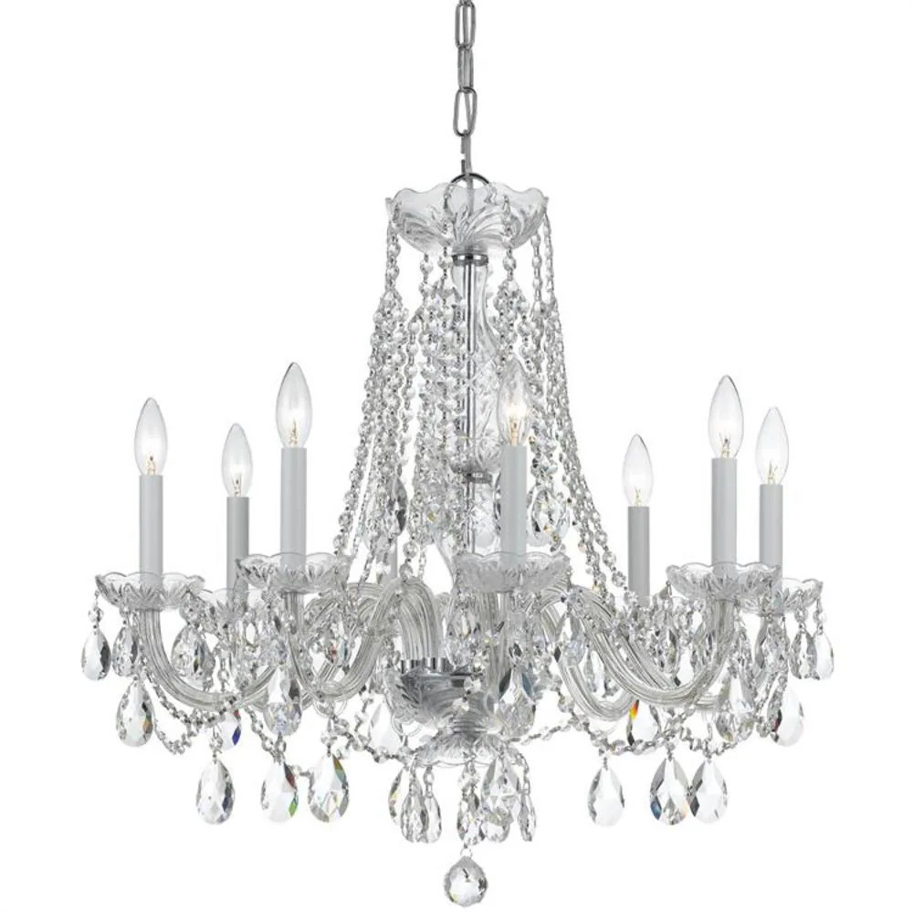Crystorama Traditional Crystal 8 -Light Polished Chrome Crystal Metal Chandelier one_size | 1138-CH-CL-SAQ | Lowe's