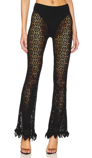 Karenza Pointelle Knit Pants in Black | Revolve Clothing (Global)