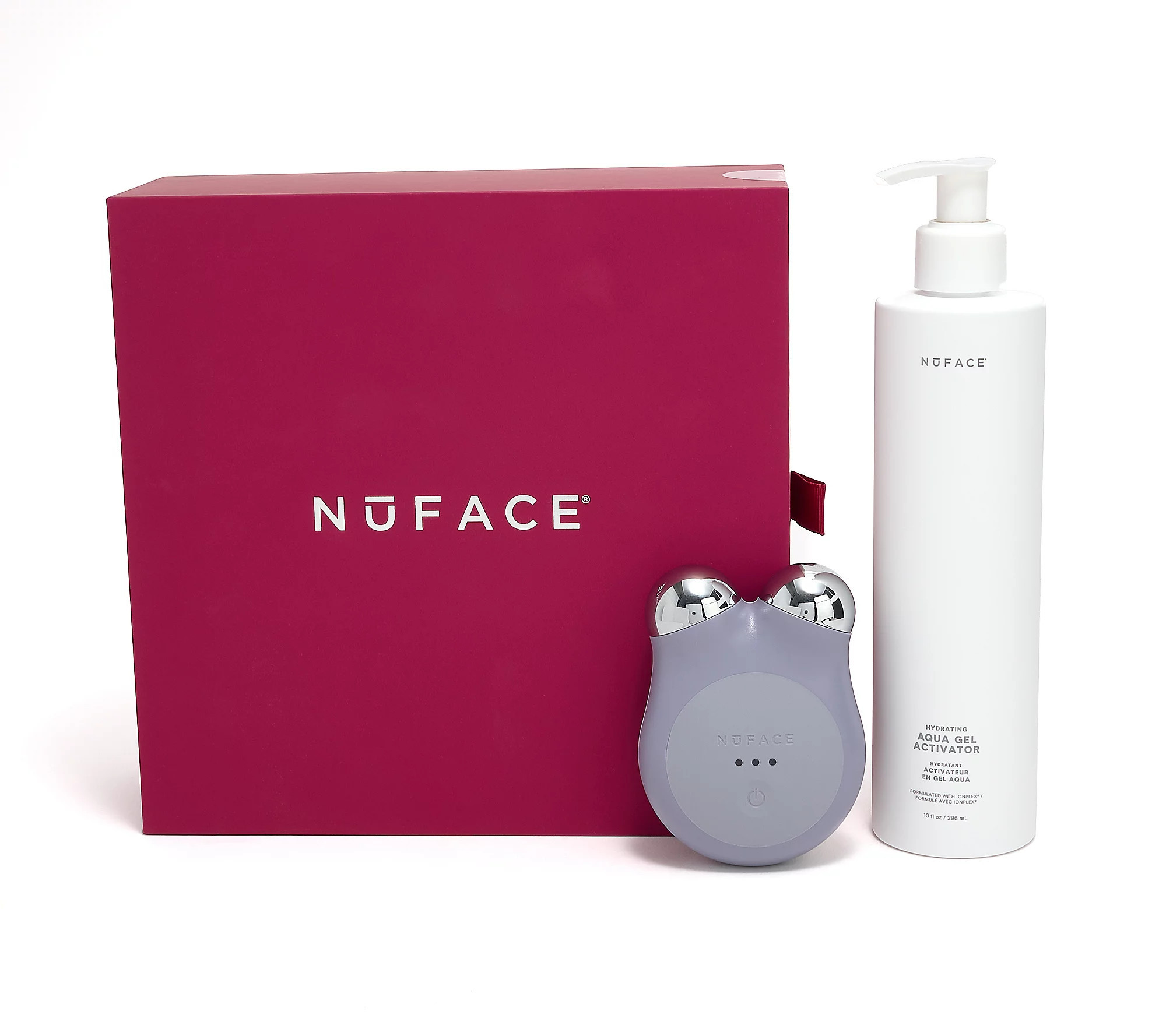 A-D NuFACE Mini+ & 10oz Aqua Gel in Holiday Box Auto-Delivery | QVC