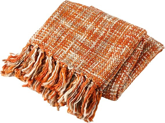 BATTILO HOME Orange Throw Blanket for Couch,50"x60" | Amazon (US)