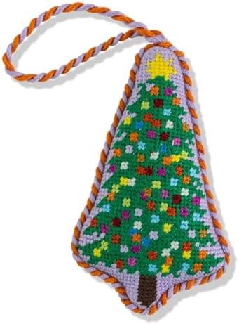 Furbish Needlepoint Icon Ornament - Cute Christmas Tree Ornament, Eclectic Holiday Decor, Stockin... | Amazon (US)