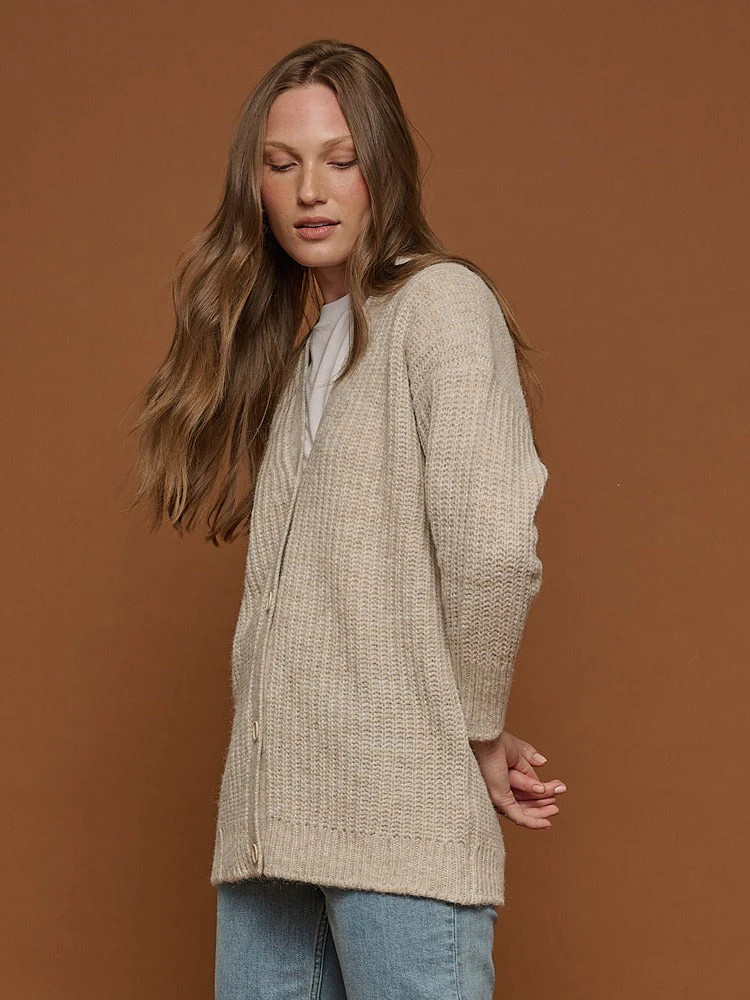 Judith Cocoon Cardigan Oatmeal Heather | Tradlands
