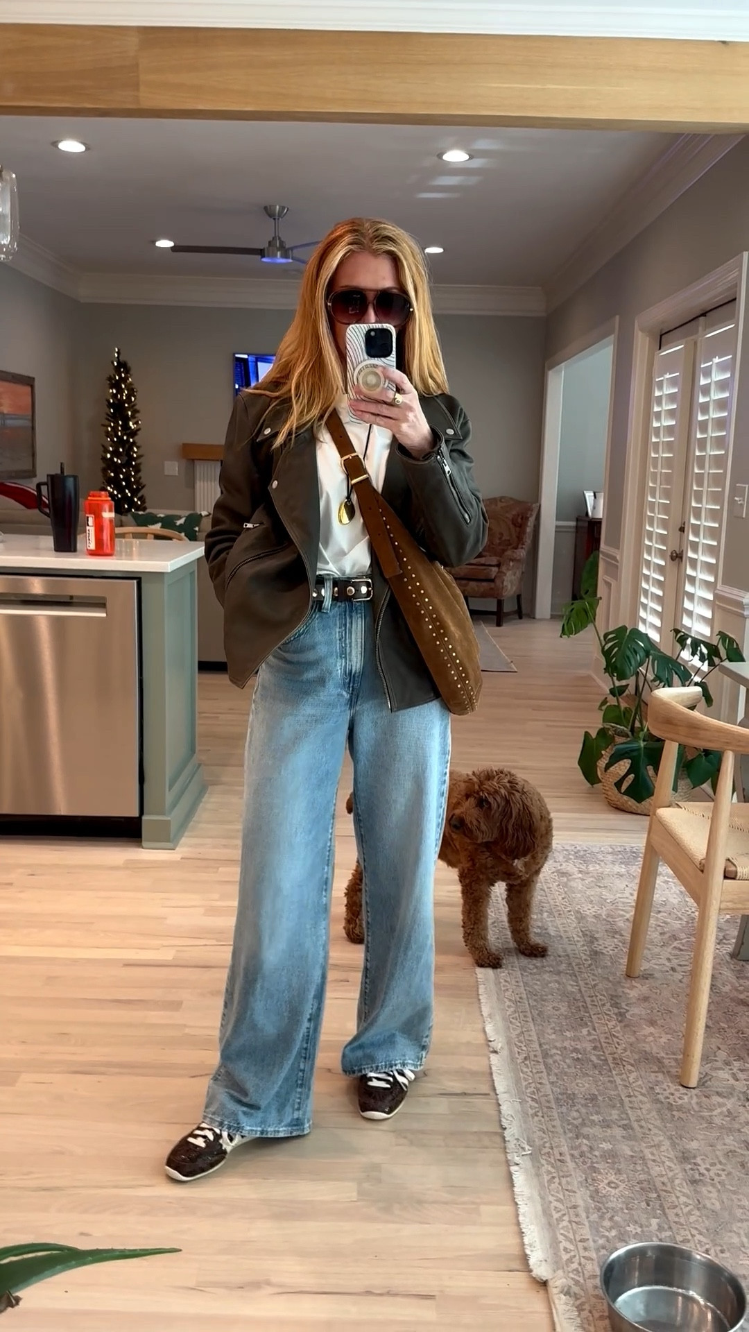 Kinda obsessing over this look. 🤌🏼

Medium in white top 
Medium in leather jacket 
27 in jeans 
Shoes tts 

#LTKootd #LTKFindsUnder100 #LTKOver40