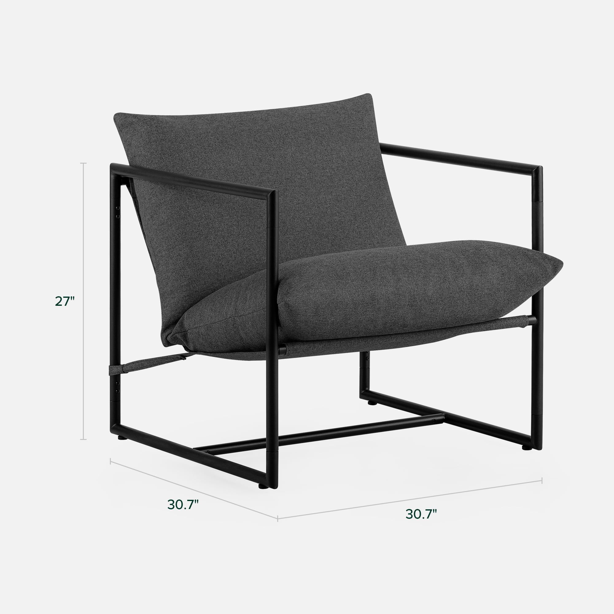 Zinus Aidan Metal Framed Sling Accent Chair, Dark Grey | Walmart (US)
