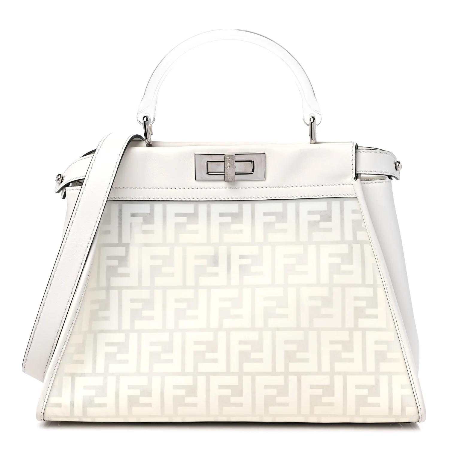 Calfskin PVC Medium Peekaboo Satchel White | FASHIONPHILE (US)