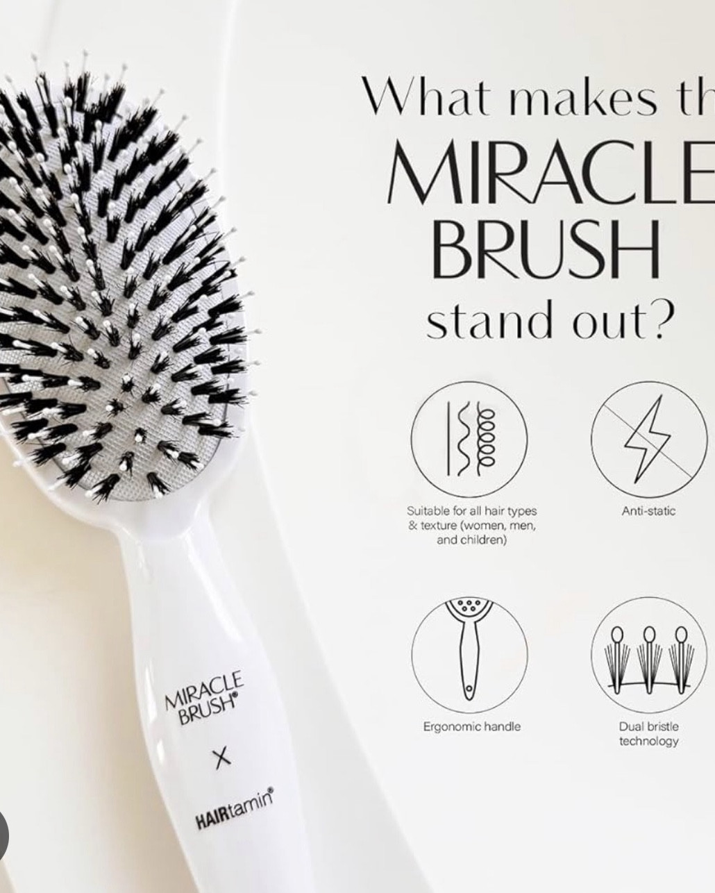 This brush is like magic! It detangles fast, and as it brushes, it smooths hair down and even seems to give it a glossy shine!

#hair #hairbrush #miraclebrush #hairproducts #viral #fyp