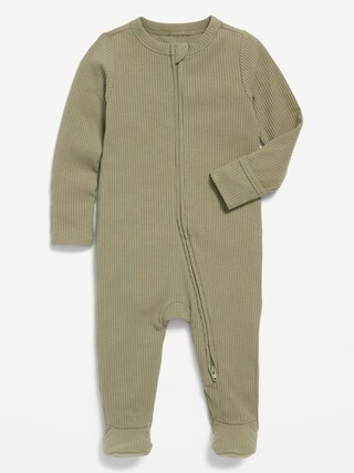 Ribbed 2-Way-Zip Sleep & Play Footed One-Piece for Baby | Old Navy (CA)