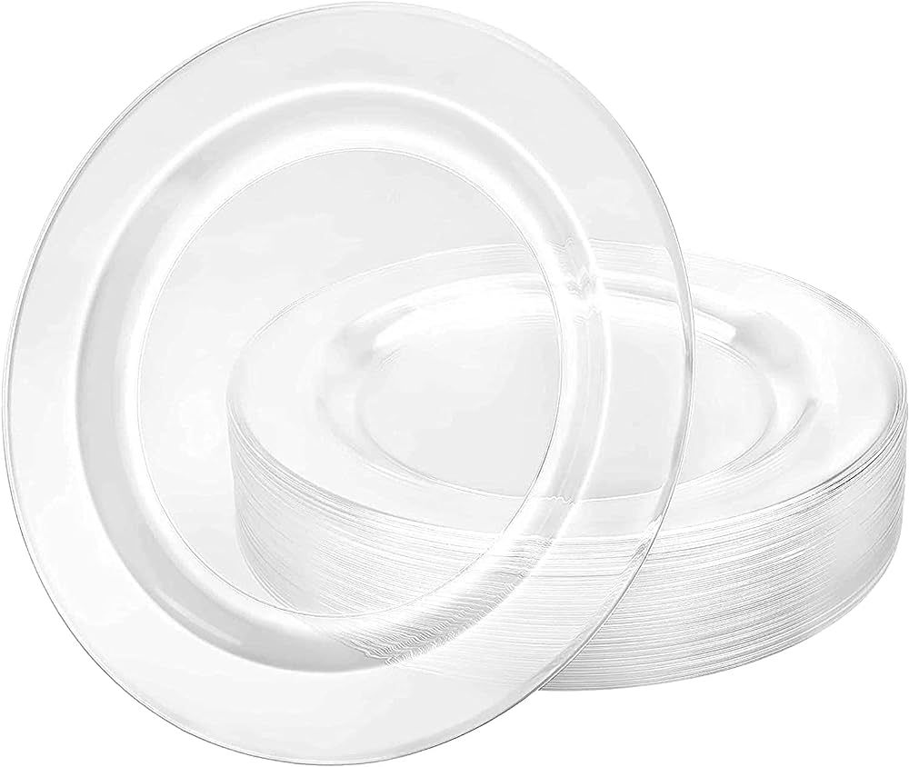 Amazon.com: Lillian Tablesettings Premium Quality Heavyweight Plastic Plates China Like. Wedding ... | Amazon (US)