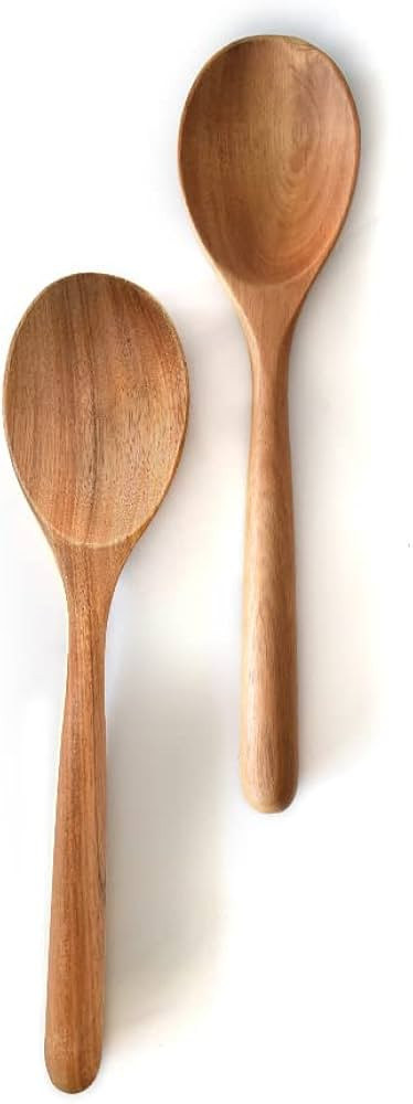 Wooden Spoons for Cooking, Wood Spoon Set of 2, Kitchen Serving Ladle Scoop Utensil, Heat Resista... | Amazon (US)