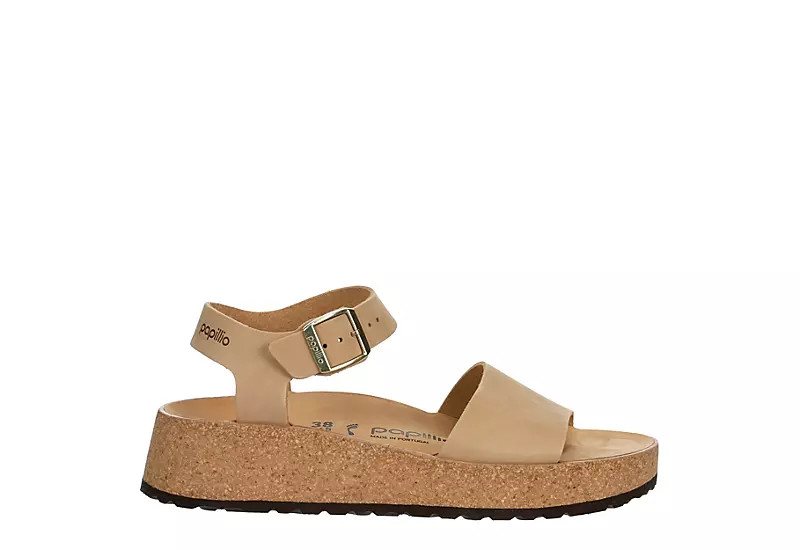 Birkenstock Womens Glenda Wedge Sandal By Papillio - Tan | Rack Room Shoes