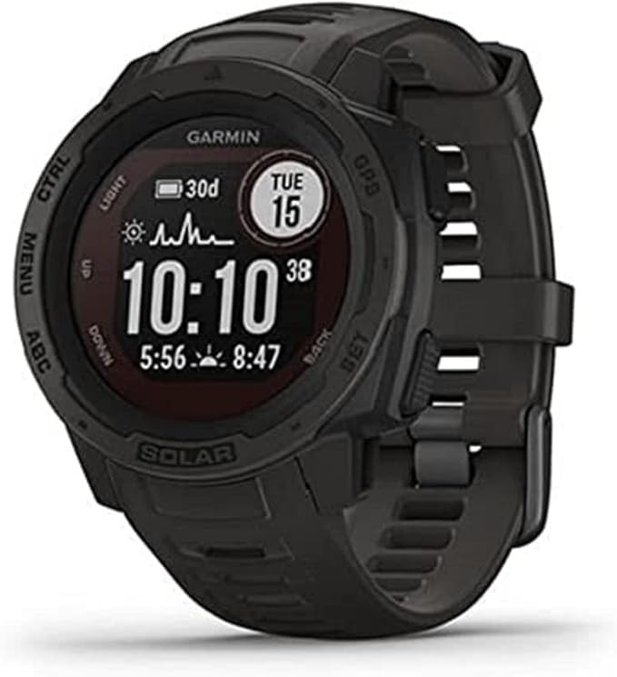 Garmin 010-02293-10 Instinct Solar, Rugged Outdoor Smartwatch with Solar Charging Capabilities, B... | Amazon (US)