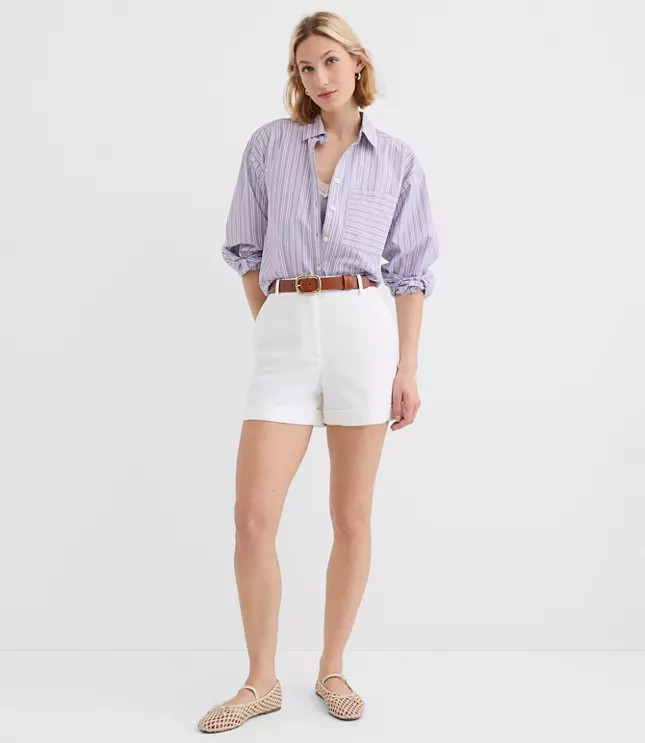 Cuffed Shorts in Doubleweave | LOFT