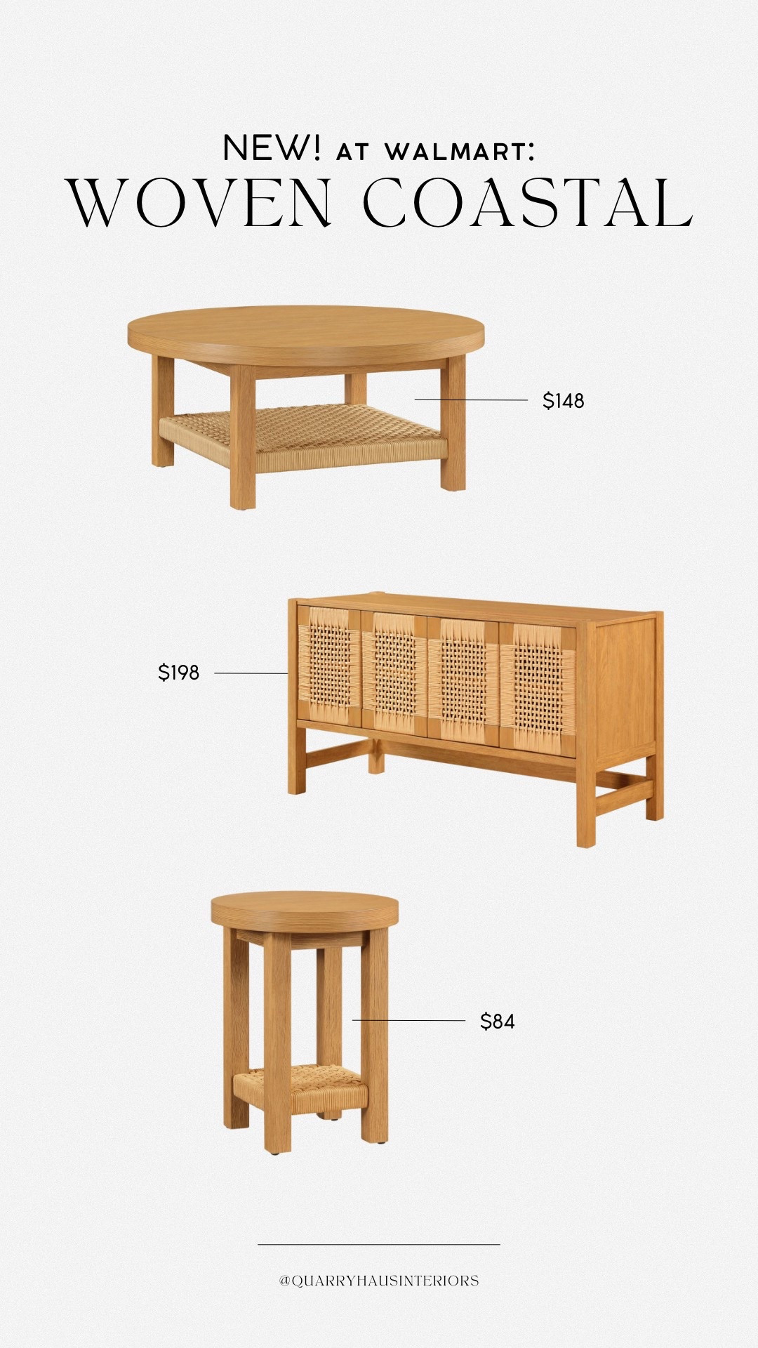 A new BHG furniture collection dropped at Walmart, and just in time for summer! ☀️ these budget friendly living room pieces include a coffee table, tv stand and end table! 

#LTKHome #LTKFindsUnder100