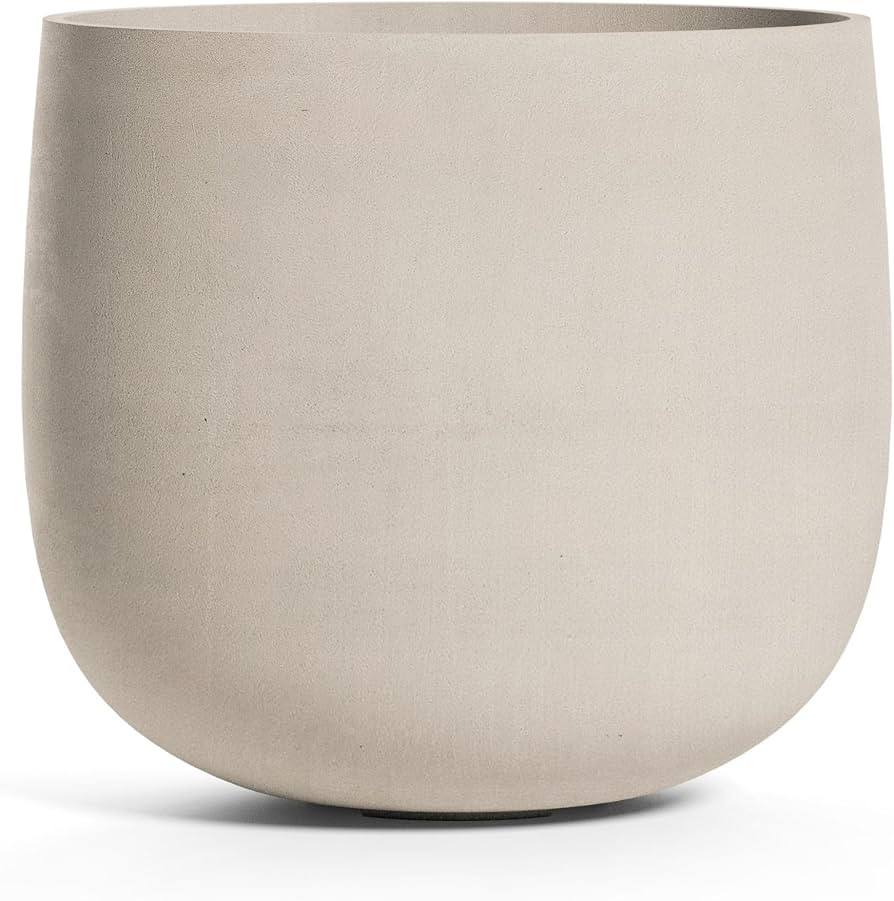Mondo Round Indoor/Outdoor Planter, 13x12in Sand Stone | Amazon (US)