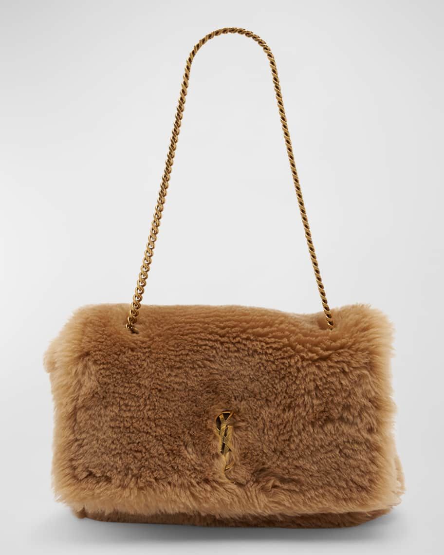 Saint Laurent Kate Small YSL Shearling Shoulder Bag | Neiman Marcus