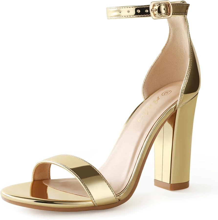 Ankis White Heels Wedding Shoes for Bride Women Chunky Heels Pearl High Heels Heeled Sandals 4 In... | Amazon (US)